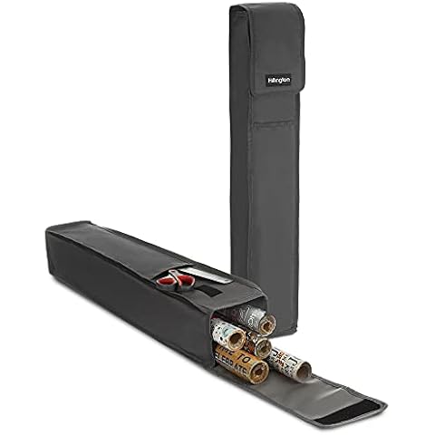 Hillington Pack of 2 Gift Wrap Storage Sleeve Bag Holder for Rolls of Paper, Pocket for Gift Tags Scissors With Handle Cover