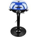 Techwood 1600W Indoor Outdoor Electric grill, Electric BBQ Grill, Portable Removable Stand grill, Blue