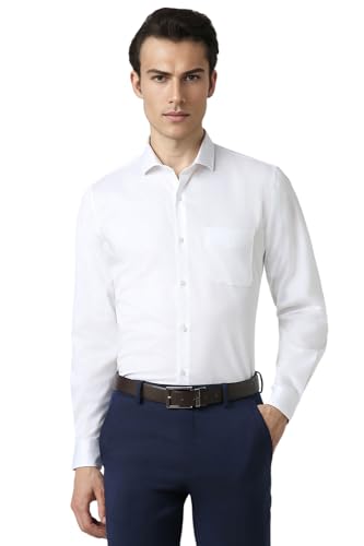 Image of Peter England Men's Cotton Slim Fit Ditsy Printed Full Sleeve Shirt