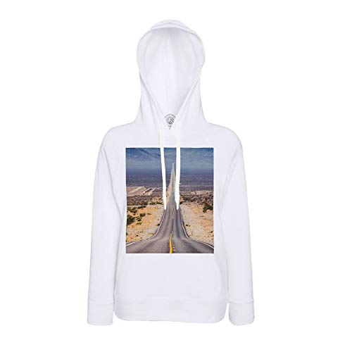 Sweat à Capuche Route 66 Unisexe Noir en Coton Épais Style Biker Américain