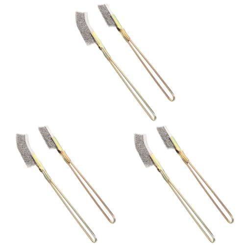 Abaodam 6 pcs Handle Bird Cage Cleaning Brush Pet Cage Cleaning Accessory Parrot Bird Droppings Wire Brush Scraper Tool Supplies