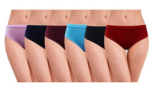 Image of RC. ROYAL CLASS Women Cotton Plain Solid Hipster Multicolored Panty - (Pack of 6)