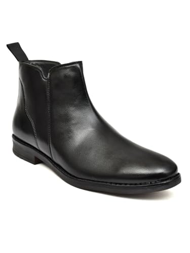 Image of SVpanther Men's Classic Tan Chelsea Boots | Genuine Leather | Slip-On Ankle Boots for Formal & Casual Wear