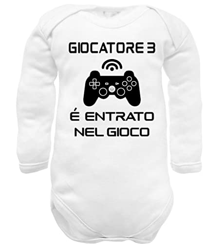 Mono de bebé frases divertidas para jugador playstation para papá y mamá de manga larga y corta...