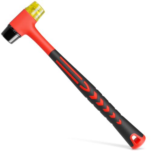 Image of Small Rubber Mallet Hammer with Double Sided 25mm Rubber & Plastic Head - Lightweight 4.9 oz for Less Hand Strain - Jewelry Hammer for Crafts, Leather, Furniture Assembly - Non Slip Grip, 9.5 Inch