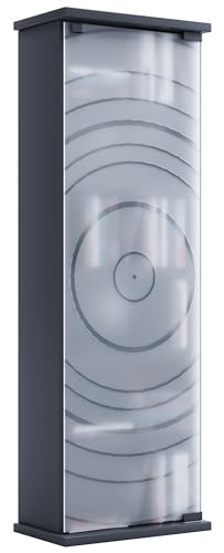 VCM Bois,CD,DVD,Stand,étagère,Armoire,Rangement,étagère sur Pied,Support,Porte vitrée,Tilano,M Anthracite