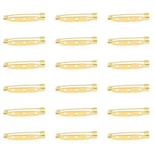 Image of Satra Traders Hole Metal Brooch, Lock Pins, Backs Safety Clasp Brooch, Jewelry Pins for DIY Craft Making | 100pcs (35mm 3 Hole-Golden)