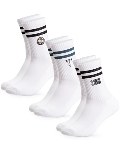 Occulto Damen & Herren Motiv Tennissocken 3er Pack (Modell: Rio), Statement Tennis Socken Dart 43-46