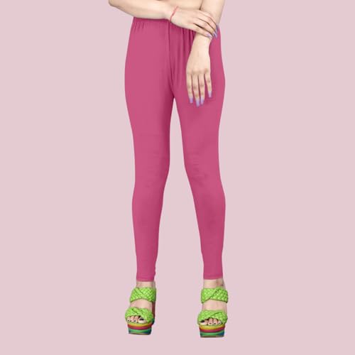 Image of Women's Solid Mid Rise Slim Fit Ankle Length Leggings - Comfortable and Stylish Yoga Pants for Workout, Running and Everyday Wear