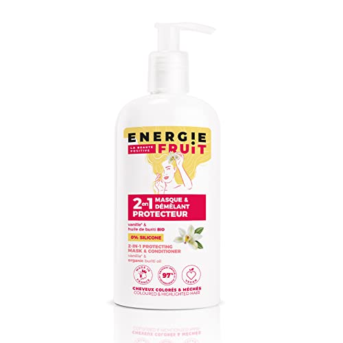 ENERGIE FRUIT | Masque + Après Shampoing | Vanille & Huile de Buriti BIO | Cheveux Colorés Méchés | Vegan | 300ml Cover