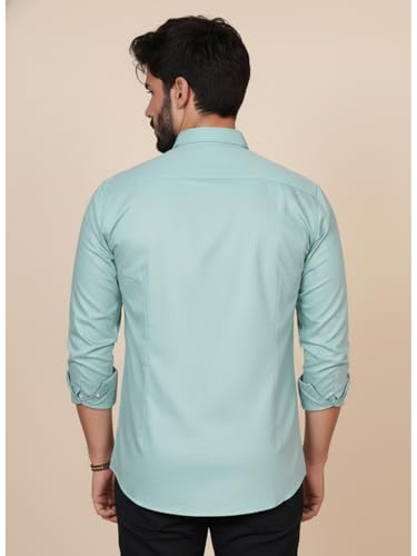 Image of Full Sleeve Black Formal Shirt for Men Cotton Regular Fit Casual - Pure Premium Branded Shirts for Men Formal Stylish Slim Plain Solid Man Wear as Office and Party