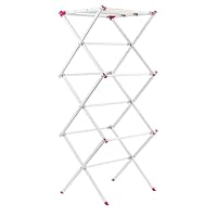 Kleeneze KL078834EU7 Extendable Clothes Airer - 3 Tier Folding Drying Rack, Standing Laundry Dryer with 7M Drying Space, Collapsible for Easy Storage, Tall Indoor/Outdoor Airer, Portable Clothes Horse