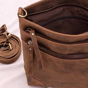 Image of Leather Crossbody Bag for women purse tote ladies bags satchel travel tote shoulder bag, Distressed Tan, Large