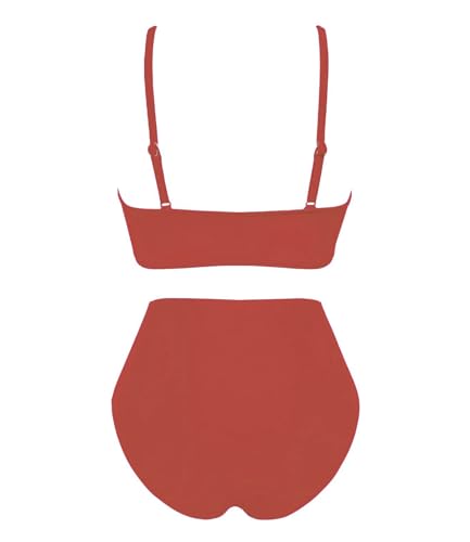 Image of Amy Babe Women's High Waisted Bikini Sets Push Up Twist Front Spaghetti Straps Ruched Two Piece Swimsuit Bathing Suit
