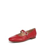 Naturalizer Womens Kelly Mary Jane Flats Crimson Red Leather 9 M