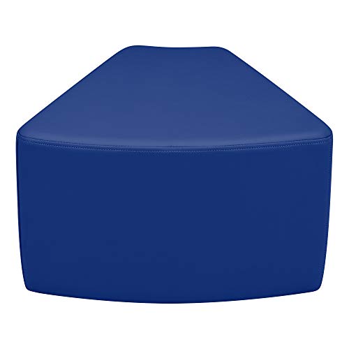 Image of Sprogs 12 inch H Structured Wedge Stool -Flexible Modular Collaborative Soft Seating for Office, Home, Lounge and School Classrooms with Durable Frame & Set of 2 inch Legs Add-on - Blue