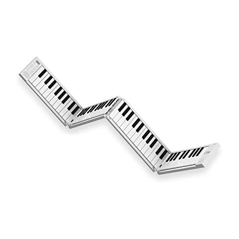 Carry-on 88 Key White Portable Folding Digital Piano by Blackstar USB MIDI Controller with Rechargeable Battery Cover