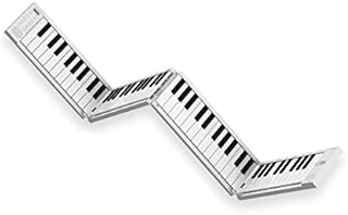 Carry-on Folding Piano - White Portable Digital 88 Key Piano Keyboard with Rechargeable Battery and MIDI over USB - 128 Sounds Through Stereo Speakers - With Electronic Sustain Pedal and Storage Bag