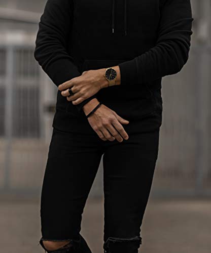 MVMT Legacy Qtz Basic Analog Slim Black Round Dial Men's Watch, Ionic Plated Gold Stainless Steel Material, Gold Band - 28000091-D - Image 5