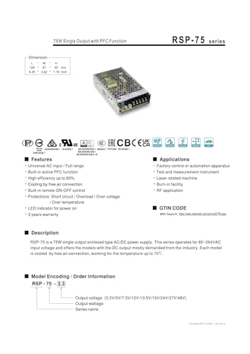 Alimentation RSP-75-24 pour optimiser l'éclairage LED de votre atelier de création