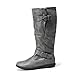DREAM PAIRS Women's Wide Calf Knee High Boots, Fashion Faux Fur-Lined Winter Boots,Size 12,Wide/Calf/Grey,TRACE-W