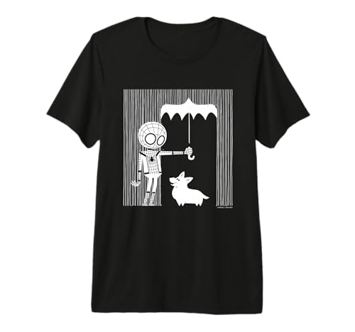  Marvel Spider-Man Far From Home Corgi In The Rain All White Premium T-Shirt