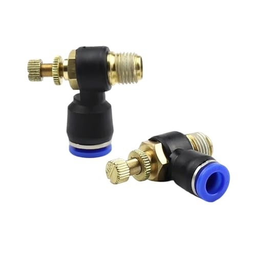Válvula de velocidad de aire comprimido SL10-02 con racor rápido neumático regulable 6