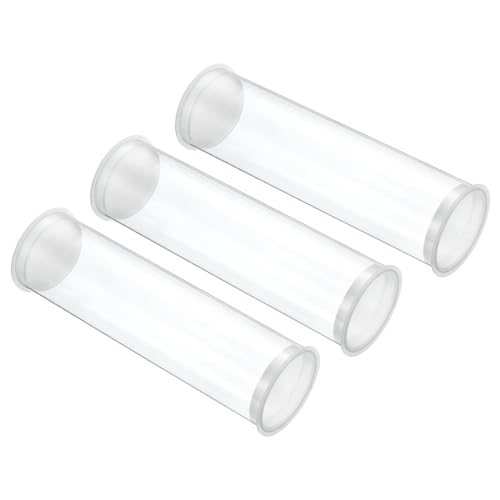 Image of PATIKIL 5.9 inchL x 1.7 inchDia Clear Storage Tubes, 3Pcs PC Plastic Transparent Hollow Round Rigid Tube with Cap for Beads Bath Salt Container Wedding Party Favors