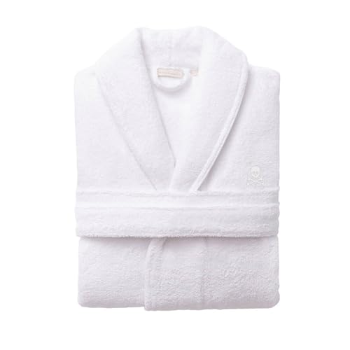 Albornoz S-M 100% Algodón 360GSM Blanco con ribetes blancos Scalpers Home