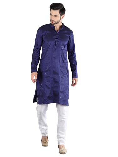 Image of Uri and MacKenzie Embroidery Silk Men's Kurta Pyjama Set