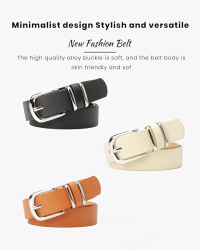 Women's Belt - Thin Skinny Waist Belt with Gold Pin Buckle Fashion Belt for Jeans, Dresses, and Pants3