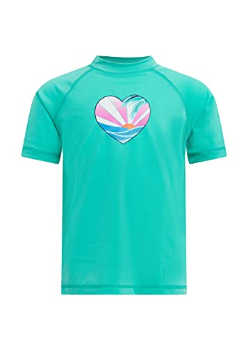 Kanu Surf Girls' Karlie Rash Guard UPF 50+ Sun Protection Short Sleeve Swim Shirt