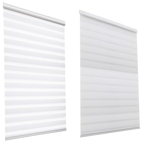 HSYLYM Day and Night Exquisite Office Shades Double Fabric Dust Proof Blackout Zebra Window Roller Blinds Cover