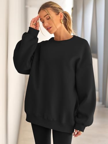 Image of EFAN Womens Oversized Sweatshirt Crewneck Sweater Casual Fall Outfits 2026 | Fleece Lined Stretchy Hoodies Basic Comfort Clothes Loose Maternity Workout Gym Lounge Wear Winter Airport Fashion