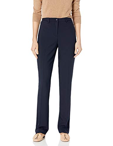 Tribal Women's Flatten It Soft Twill Bi-Stretch Straight Leg Pant, Navy, 10