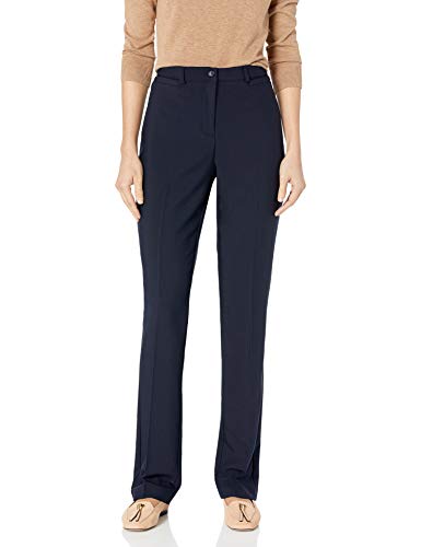 Tribal Women's Flatten It Soft Twill Bi-Stretch Straight Leg Pant, Navy, 16