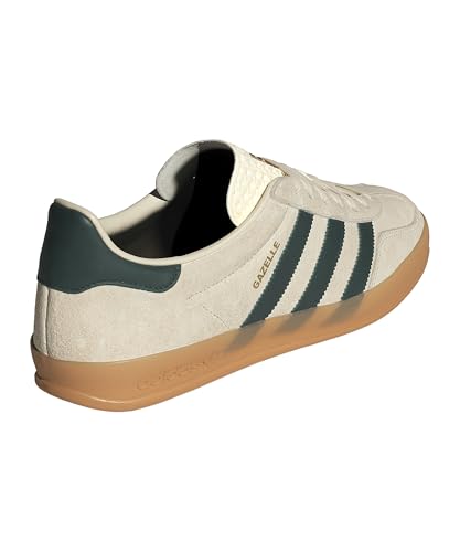 Image of adidas Men's Gazelle Indoor Sneaker, Cream White /Collegiate Green /Gum, Size 8
