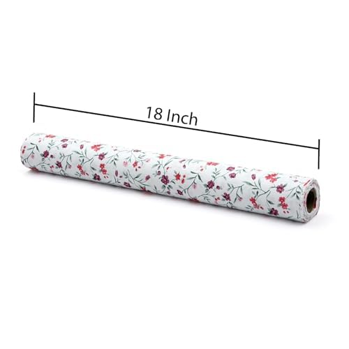 Agroha 100% Water Proof Flower Design Printed Wardrobe Kitchen Drawer Shelf Mat | Cabinet Shelf Mat | Flower Design with PVC Material (White, 3 Mtr) 2