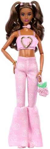 Barbie Fashionista Deluxe Style Boneca Com Vestido Rosa Com Estre...