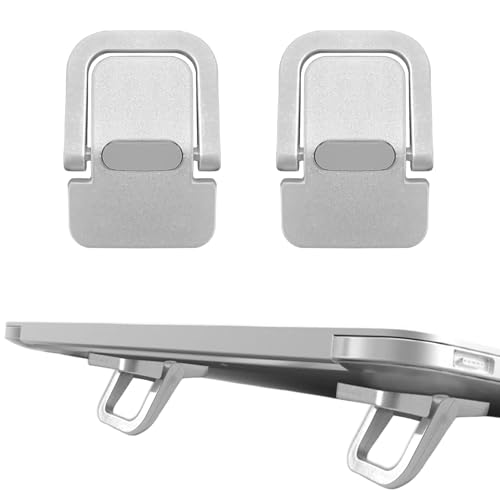 NECXON Un paio di mini rialzi per tastiera, piedini per laptop portatili con silicone antiscivolo, supporto per tastiera per scrivania (argento)