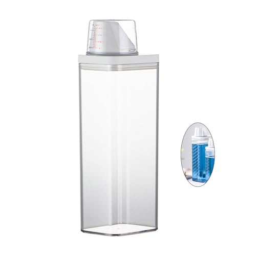 HYBEW User Friendly Washing Powder Storage Bucket Laundry Detergent Dispenser With Measuring Cup Airtight Detergent Container Detergent Dispenser