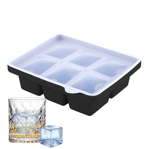 Bandeja De Cubo De Hielo - Bandeja De Hielo De Silicona | Tiradas De Bloques ICES | 6 Creadores De Bloques De Cuadrícula | Tipo De Prensa, Lavavajillas-seguridad, Herramienta De Cocina Multifuncional