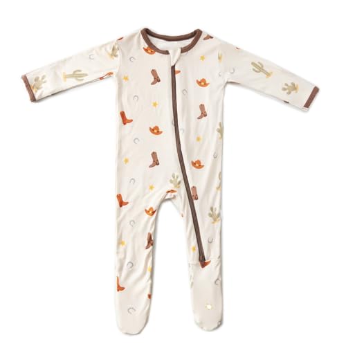 Image of Bamboo Little Soft Baby Footie Pajamas, Baby Clothes, Newborn Sleepers, 95% Viscose and 5% Spandex, 0-24 Months
