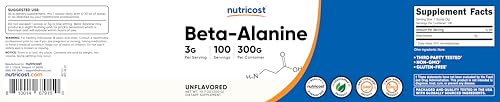 Image of Nutricost Beta Alanine Powder 300 Grams (10.7oz) - 3 Grams Per Serving (Pack of 2)