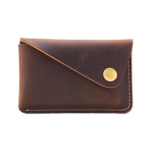 Retro Leather Card Wallet Men Business Bank Card Holder Thin Credit Card Case Convenient Small Cards Pack Cash Pocket (Coffee)