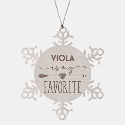 Viola is My Favorite, Christmas Viola Ornament, Custom Name Gifts for Viola, Snowflake Ornament for Viola Xmas Decorations Gifts for Coworker Men Women