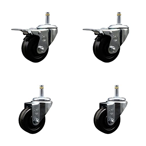 Phenolic Swivel Grip Ring Stem Caster Set of 4-3