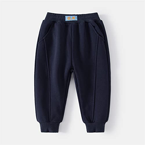 Calça de moletom infantil masculina de algodão, casual, atlética, lisa, sem fecho, calça flare para