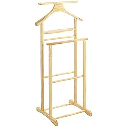 Perchero Valet Madera Y Hierro HAKU Muebles 30369 Valet para hombre , madera maciza, natural, 47 x 102 x 36 cm.