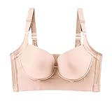 MOONBADI Push up BH hellgelb BH Damen Ohne Bügel V Ausschnitt Bralette Minimizer BHS Atmungsaktiver Und Ultrakomfortabler T Shirt BH Push up extrem 85G